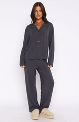 Pillow Talk Long Sleeve Pyjama Set Charcoal