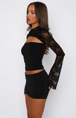 Devoted Love Long Sleeve Top Black