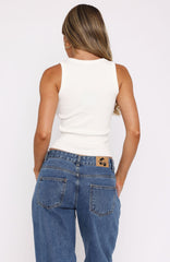 Wanting Problems Knit Top White