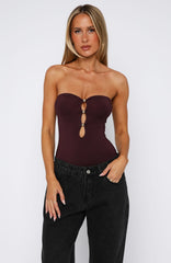 Top Of The Game Strapless Bodysuit Plum