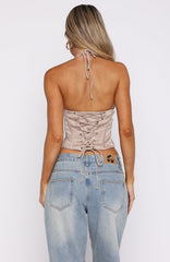 Bless Your Heart Embellished Bustier Dark Nude