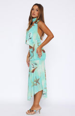 Mediterranean Mirage Midi Skirt Seaside Treasure