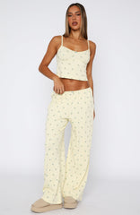 Snuggle Season Pyjama Pants Lemon Floral
