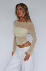 True To Form Long Sleeve Top Lemon