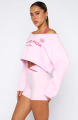 Stay Clear Off Shoulder Cropped Sweater Marshmallow