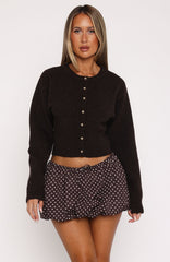 No Stoppin Me Knit Cardigan Chocolate