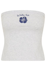 Buy Your Own Flowers Strapless Top Grey Marle