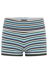 Skip Town Knit Booty Shorts Forest Stripe